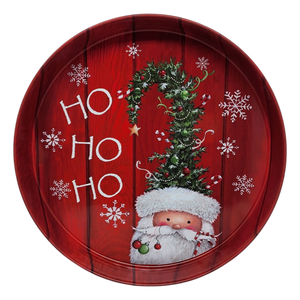 Huge Deep Round 13.5" Tray - Ho Ho Ho