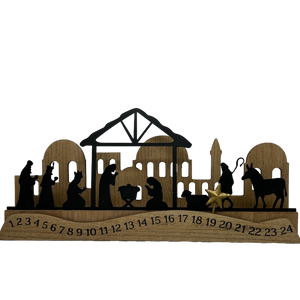 Wood Nativity Design Christmas Advent Calendar