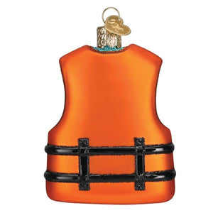 Life Jacket Glass Ornament