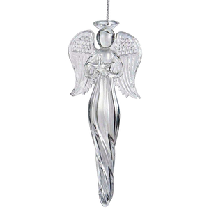 Angel Finial Glass Ornament - Holding a Star
