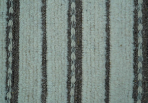 Krabi Contemporary Ivory And Brown Hand Knotted Wool Rug
