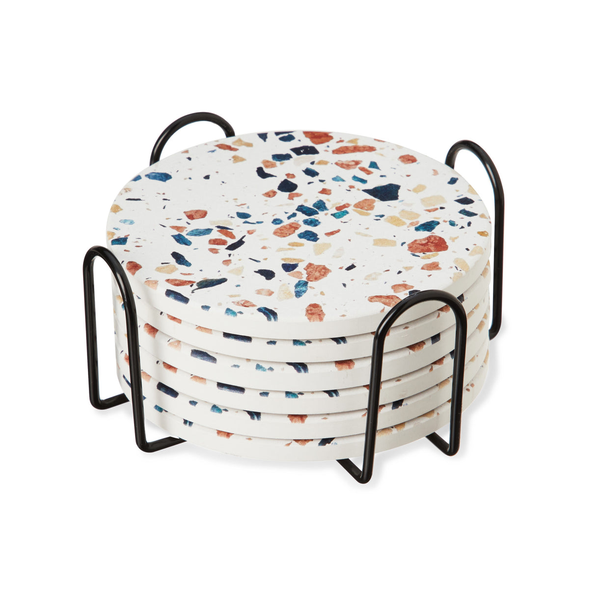 Terrazzo stoneware coasters by twine