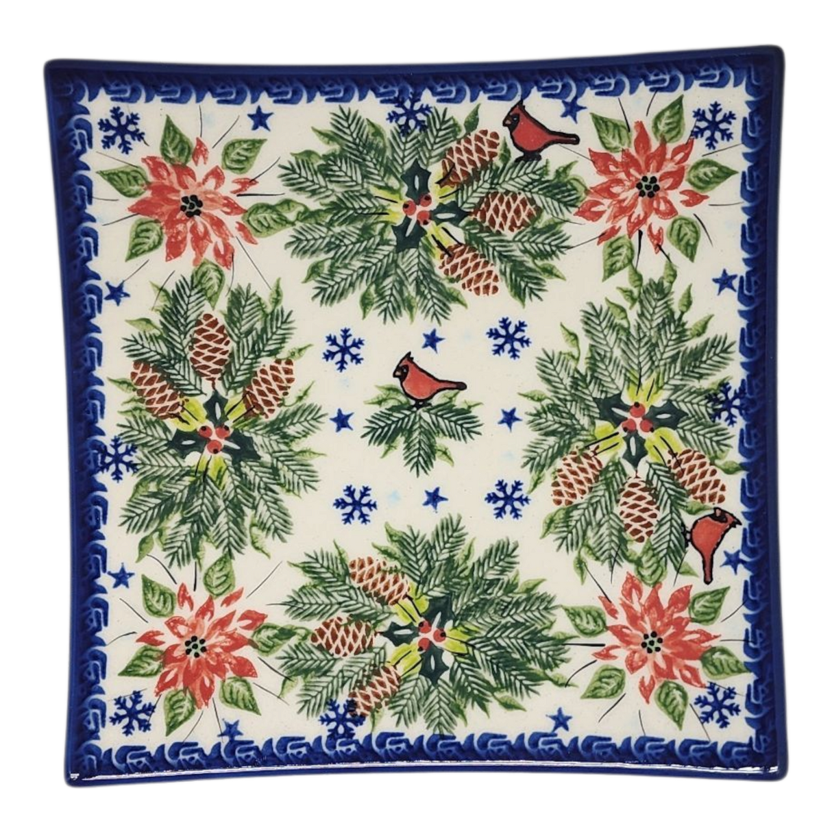 Polish Pottery Toffi Plate - Holiday Harmony Pattern