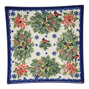 Polish Pottery Toffi Plate - Holiday Harmony Pattern
