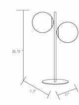 Mustard Modern Table Lamp with glass details for bedside or console tables