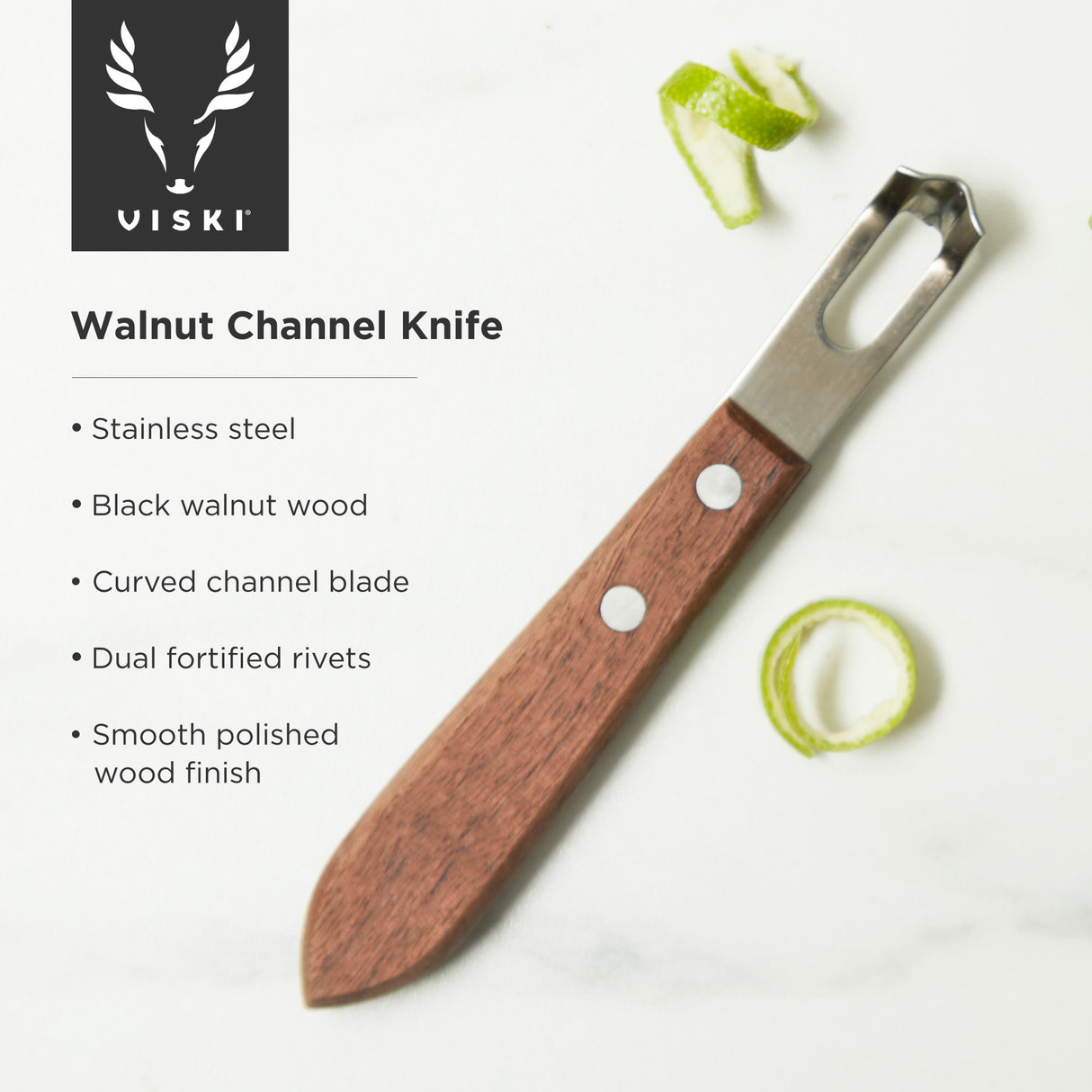 Walnut channel knife viski®