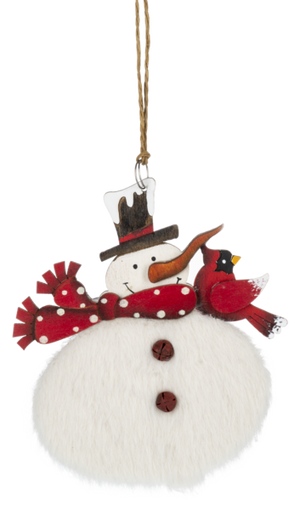 Fuzzy Snowman Ornament -