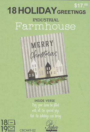 Farm House Boxed Cards – Merry Christmas Village