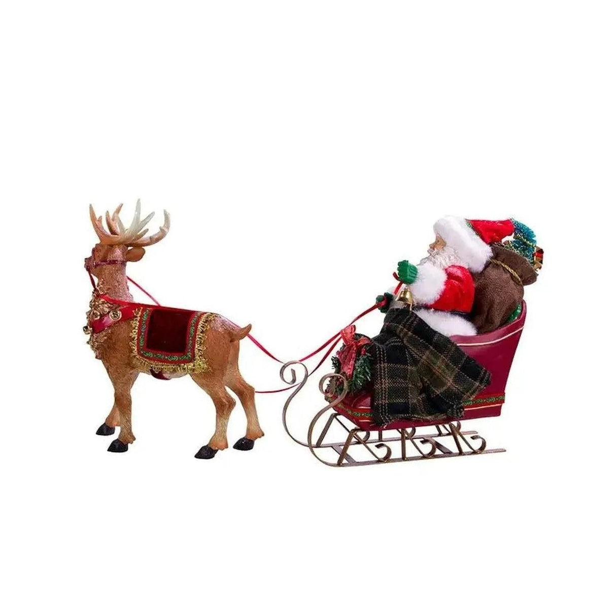 Kurt Adler 10-Inch Santa in Sleigh with Deer