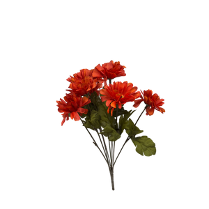 12.5 inch Faux Burnt Harvest Copper Gerbera Bush