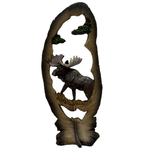 Moose In Feather Figurine