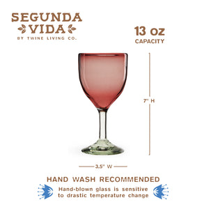 Rosado Stemmed Wine Glass Set by Twine Living- Set of 2