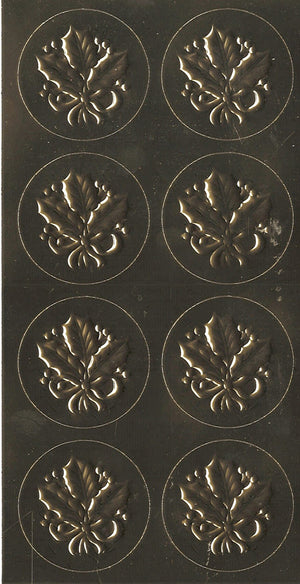 Hallmark Gold Foil Embossed Holiday Seals, 3 sheets