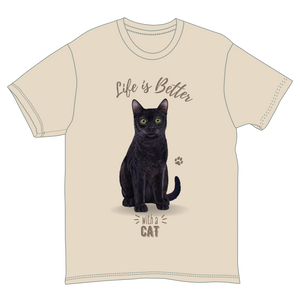 Life is Better with a Black cat T-Shirt -