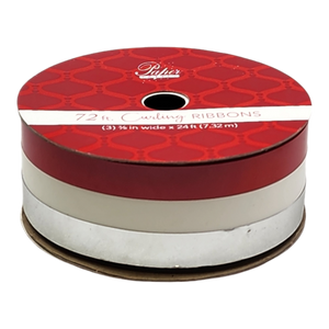 3/8 Inch Curling Ribbon - 3 Colors - 24 Feet Each - Red/White/Silver