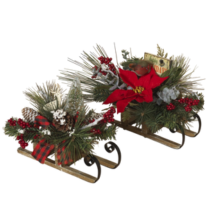 Holiday Sleigh with Floral Accent -