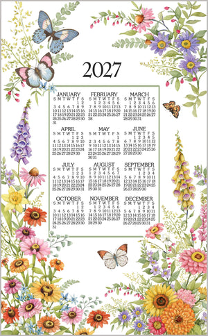 2027 Linen Calendar Towel - Garden Walk
