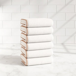 Cotton Border-Stitched 6-Piece Towel Set - Valery Collection