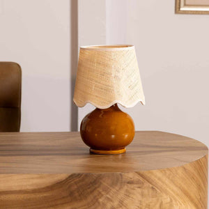 Wokila Tan Solid Ceramic Table Lamp
