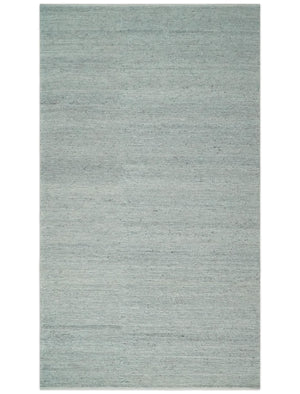 Large 8x13 Modern Contemporary Solid Silver Hand Knotted Wool Area Rug