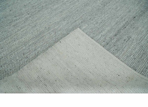 Large 8x13 Modern Contemporary Solid Silver Hand Knotted Wool Area Rug