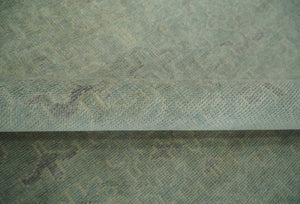 Large 9x12 Traditional Antique Style Beige and Aqua Turkish Knot Wool Rug