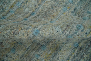 Large Blue, Beige and Gray Hand carved Texture Hand knotted 10x14 wool Area Rug