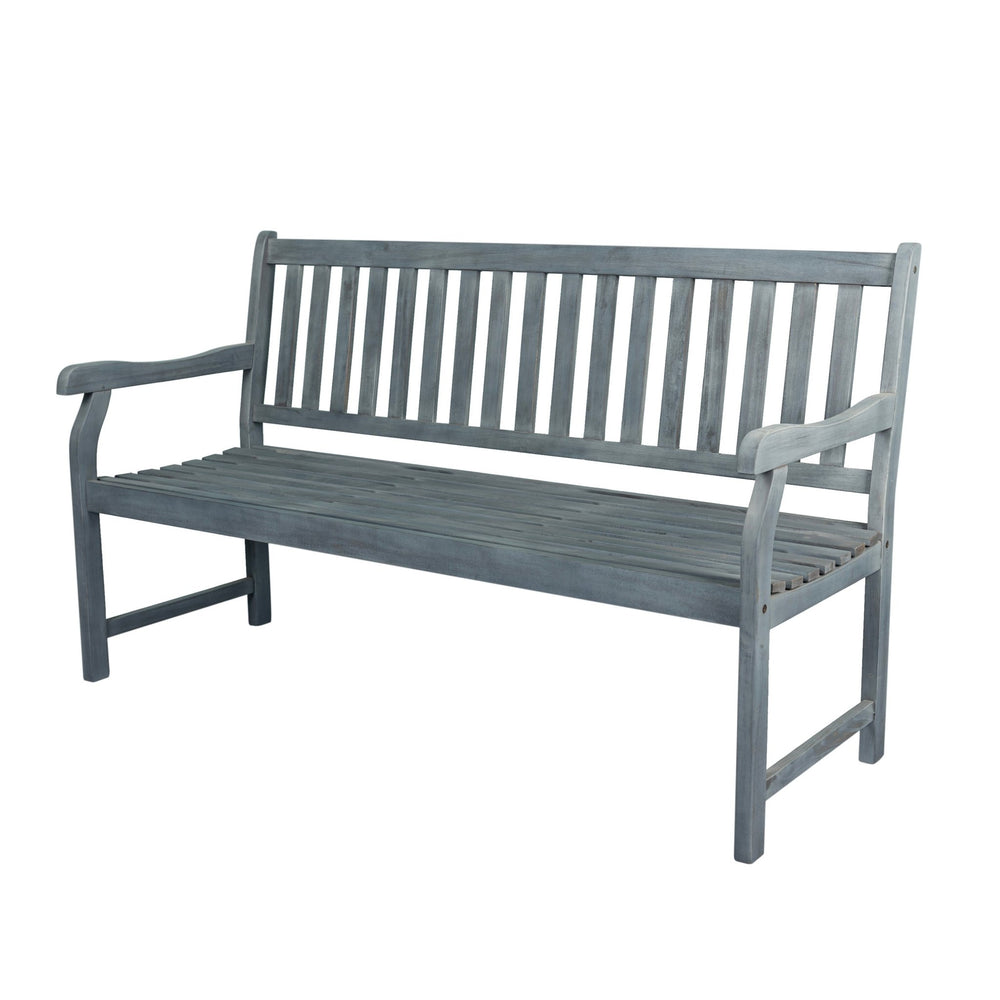 Laurel 3 - seat slat - back support acacia wood outdoor garden patio bench - Tuesday Morning - Outdoor Benches