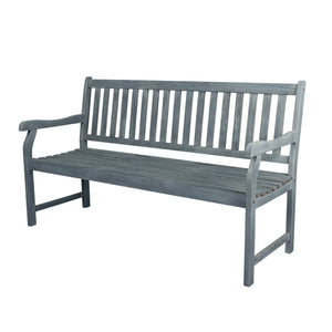 Laurel 3 - seat slat - back support acacia wood outdoor garden patio bench - Tuesday Morning - Outdoor Benches
