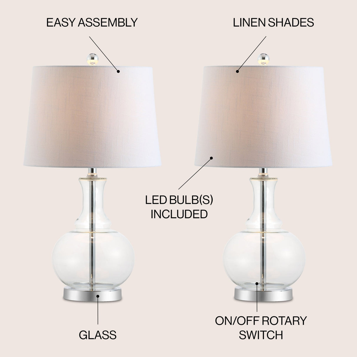 Lavelle glass led table lamp - Tuesday Morning - Table Lamps