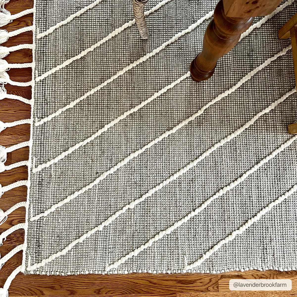 Marbletown Jute&Wool Blend Rug with Tassels - Clearance