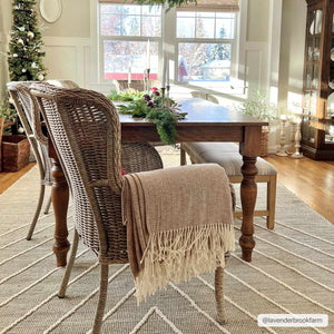 Marbletown Jute&Wool Blend Rug with Tassels - Clearance