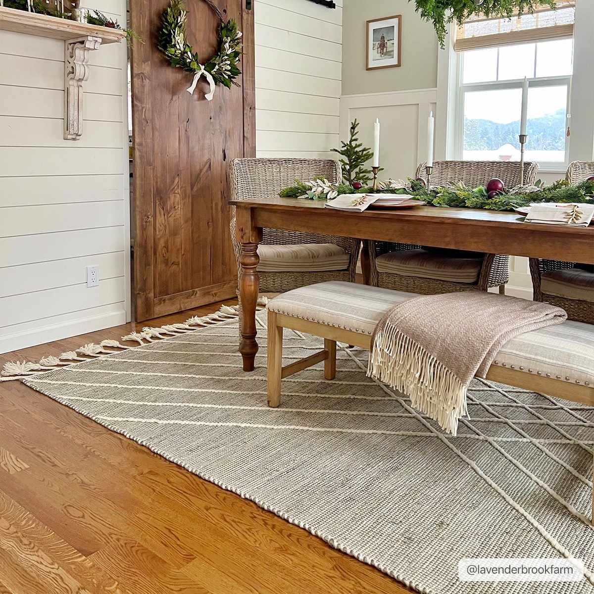 Marbletown Jute&Wool Blend Rug with Tassels - Clearance