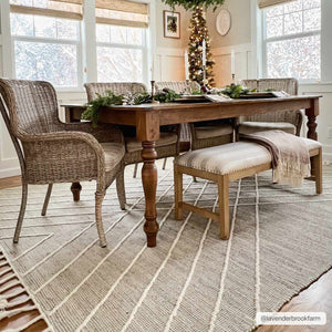 Marbletown Jute&Wool Blend Rug with Tassels - Clearance
