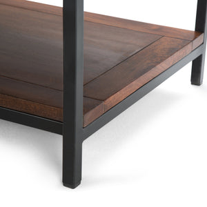 Skyler 48 Inch Wide Solid Mango Wood Coffee Table in Dark
