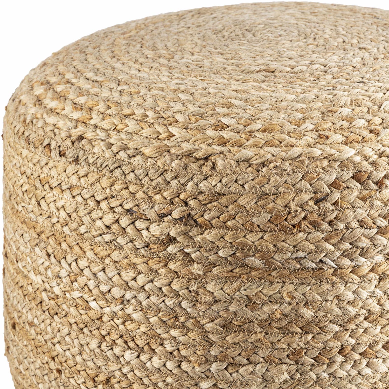 Lavertezzo Brick Red Knitted Beige Cotton Pouf