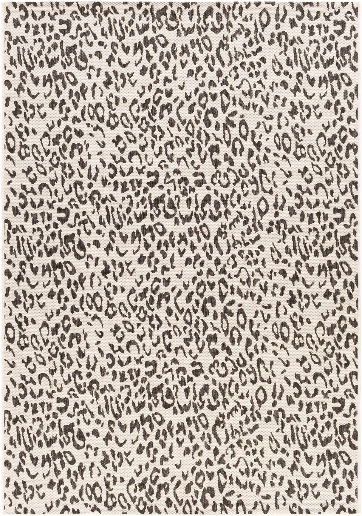 Alderbury White Leopard Print Rug