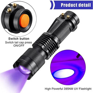 395nm UV Flashlight LED Black Light Pet Urine Stain Detector Torch