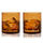 Admiral-cut-crystal-rocks-glasses-in-amber-viski®-Whiskey-Glasses