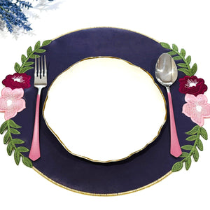 JASMINE PURPLE ORANGE FAUX LEATHER PLACEMAT