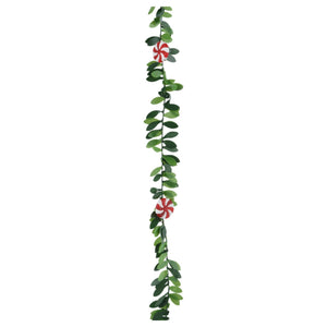 Whimsical Holly Garland - Candy Cane Accents