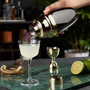 Deco heavyweight cocktail shaker in black & gold viski®