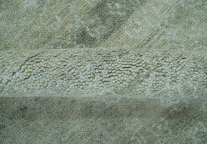 Light Green and Silver Traditional Large design 5x8 Hand Knotted wool and Art Silk Area Rug