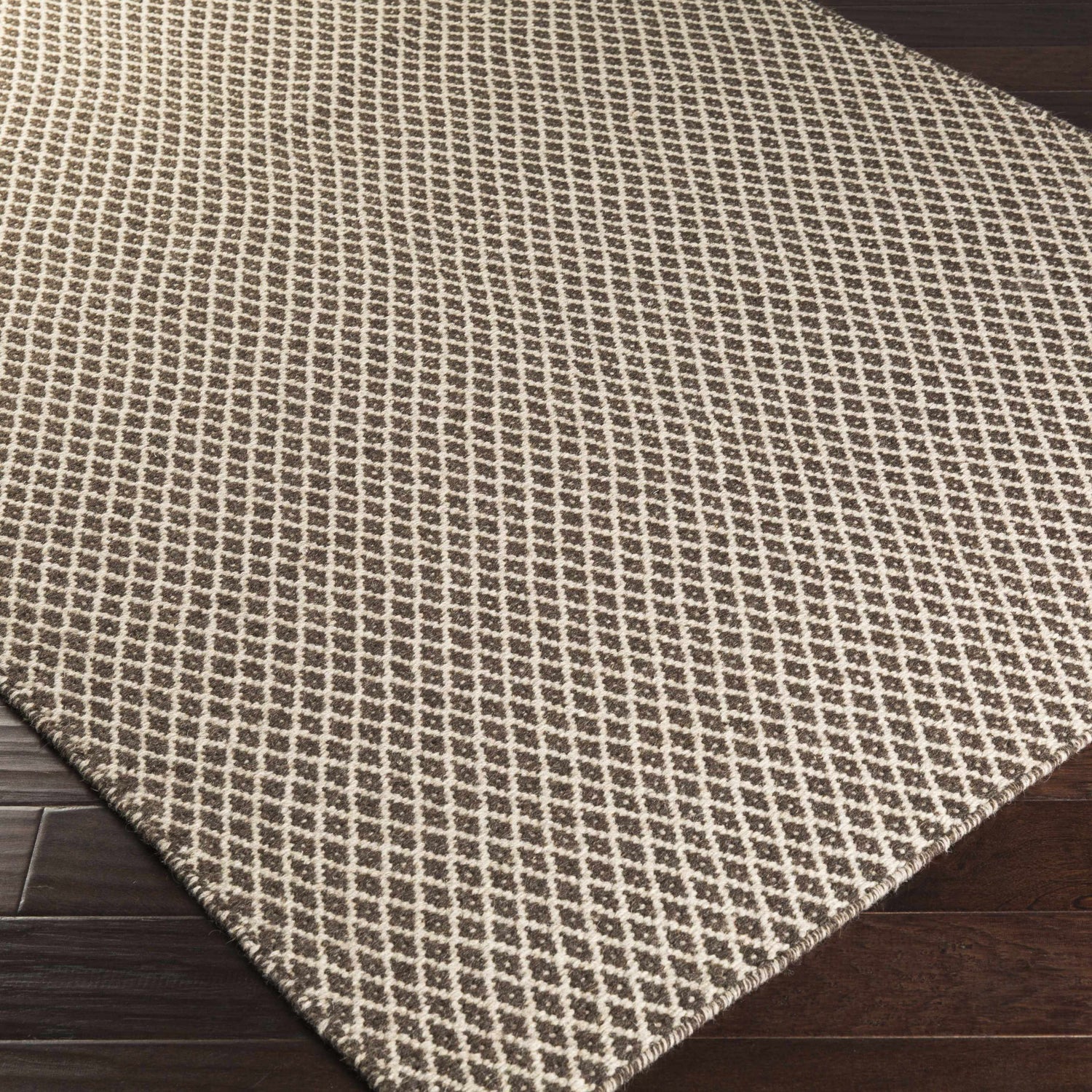 Lingo Brown Trellis Flatweave Rug - Clearance