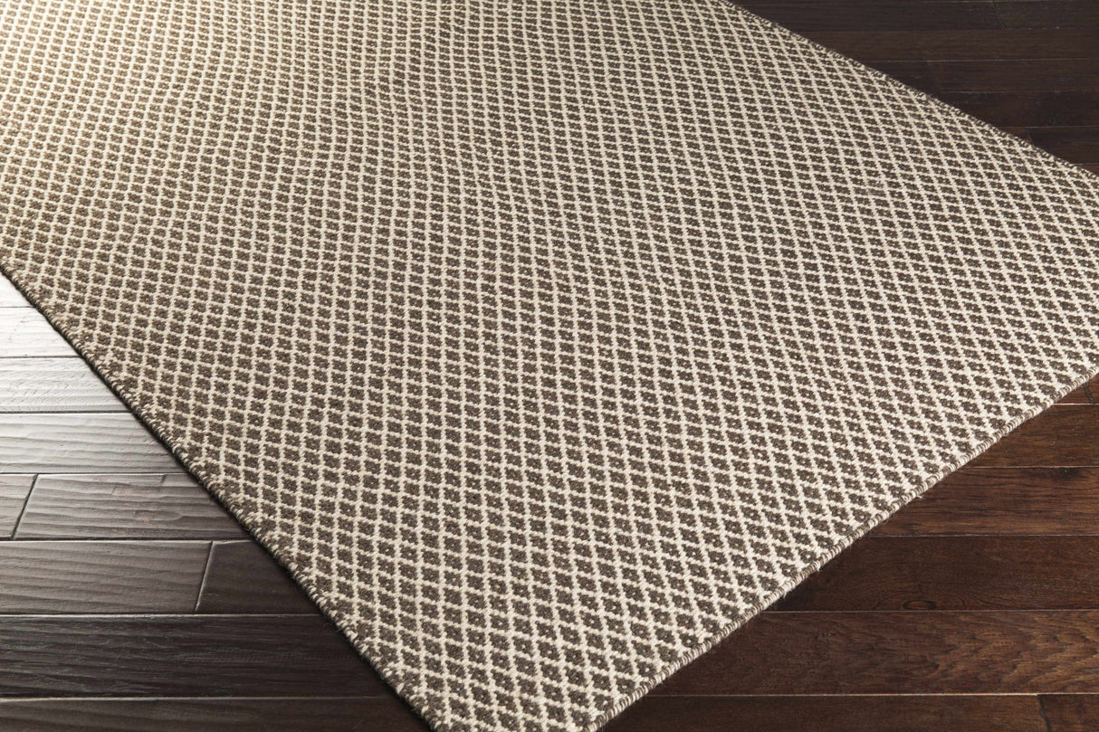 Lingo Brown Trellis Flatweave Rug - Clearance