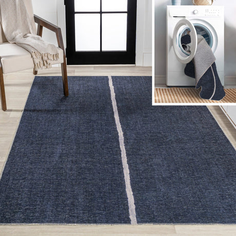 Linja-Solid-Centre-Stripe-Machine-Washable-Area-Rug-Area-Rugs