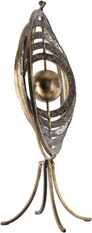 Linntown Antique Gold Circular Metal Sculpture