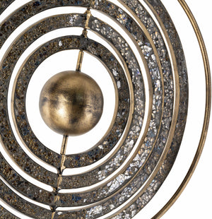 Linntown Antique Gold Circular Metal Sculpture