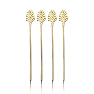 Art Deco Cocktail Picks in Gold Set of 4