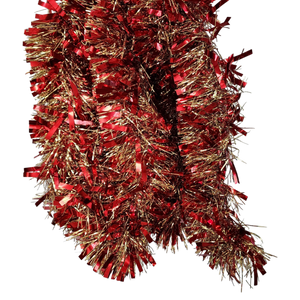 12 foot 6 Ply Luxury Tinsel Garland - Red/Gold